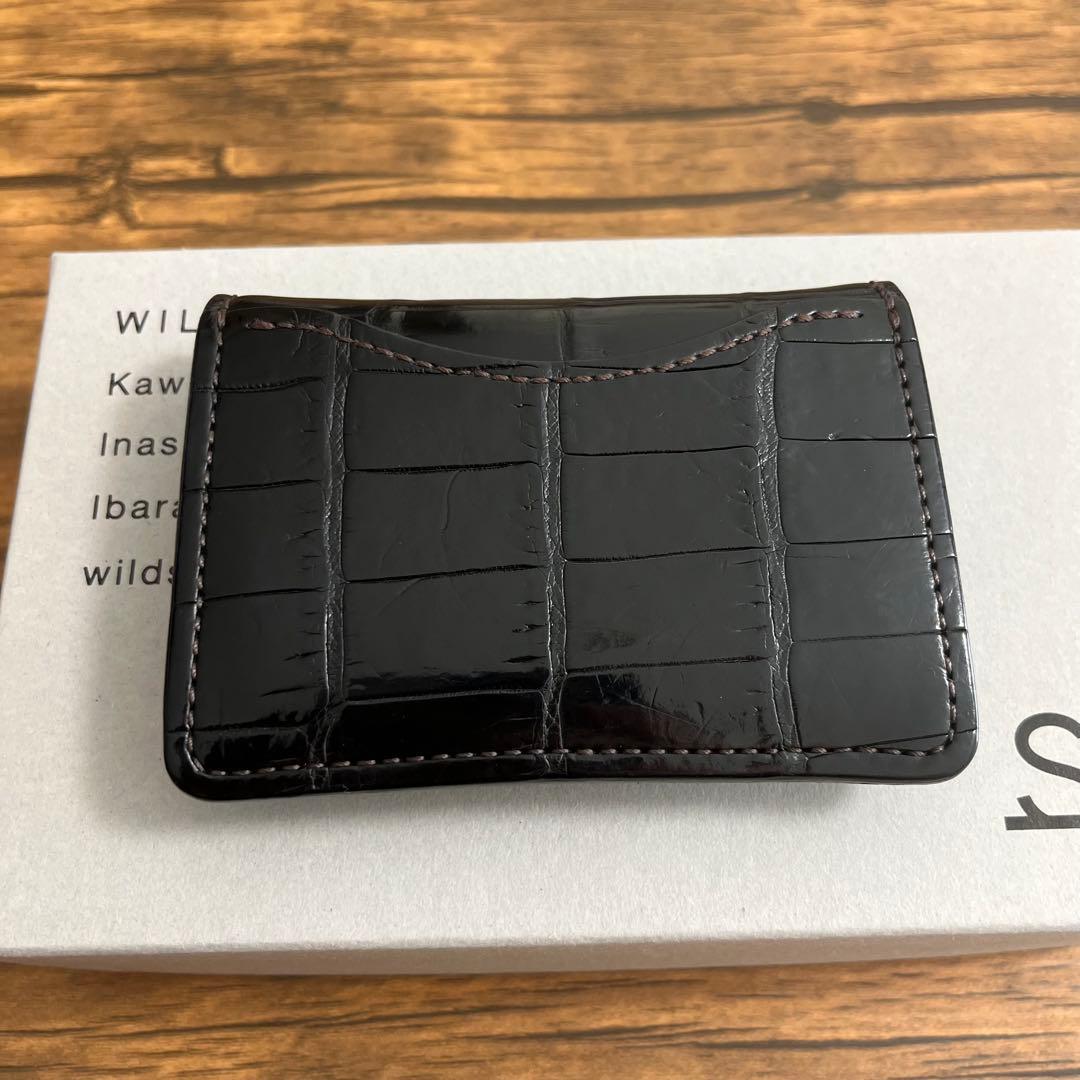 【未使用に近い】WILDSWANS タング クロコダイルレザー ブラック