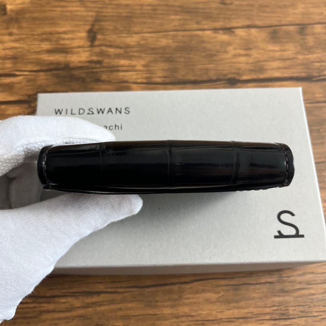 【未使用に近い】WILDSWANS タング クロコダイルレザー ブラック