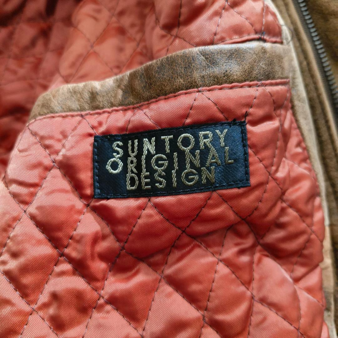 希少 本革 リアルレザー サントリー ボスジャン A-2 レザージャケット M