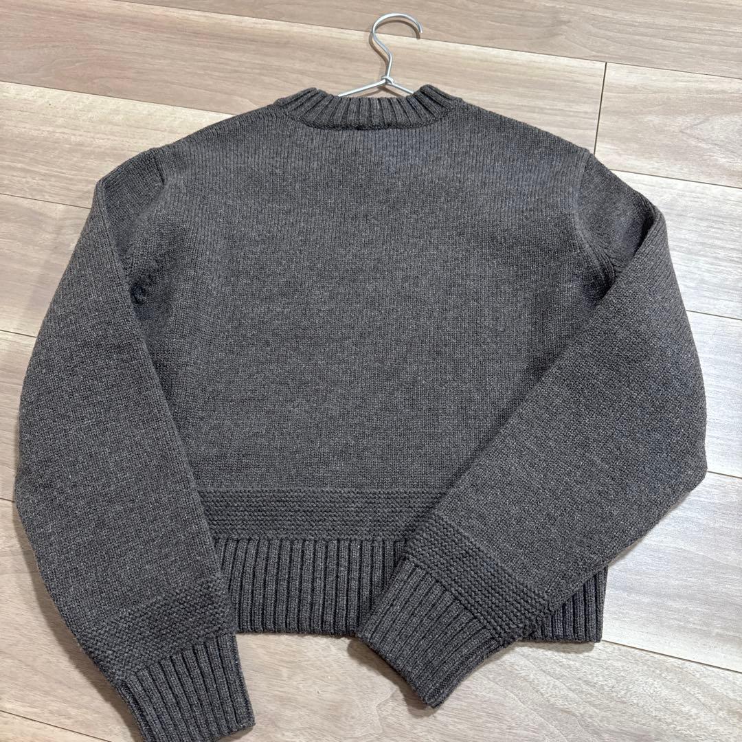 PATOU グレー ロゴ入り 長袖ニット M