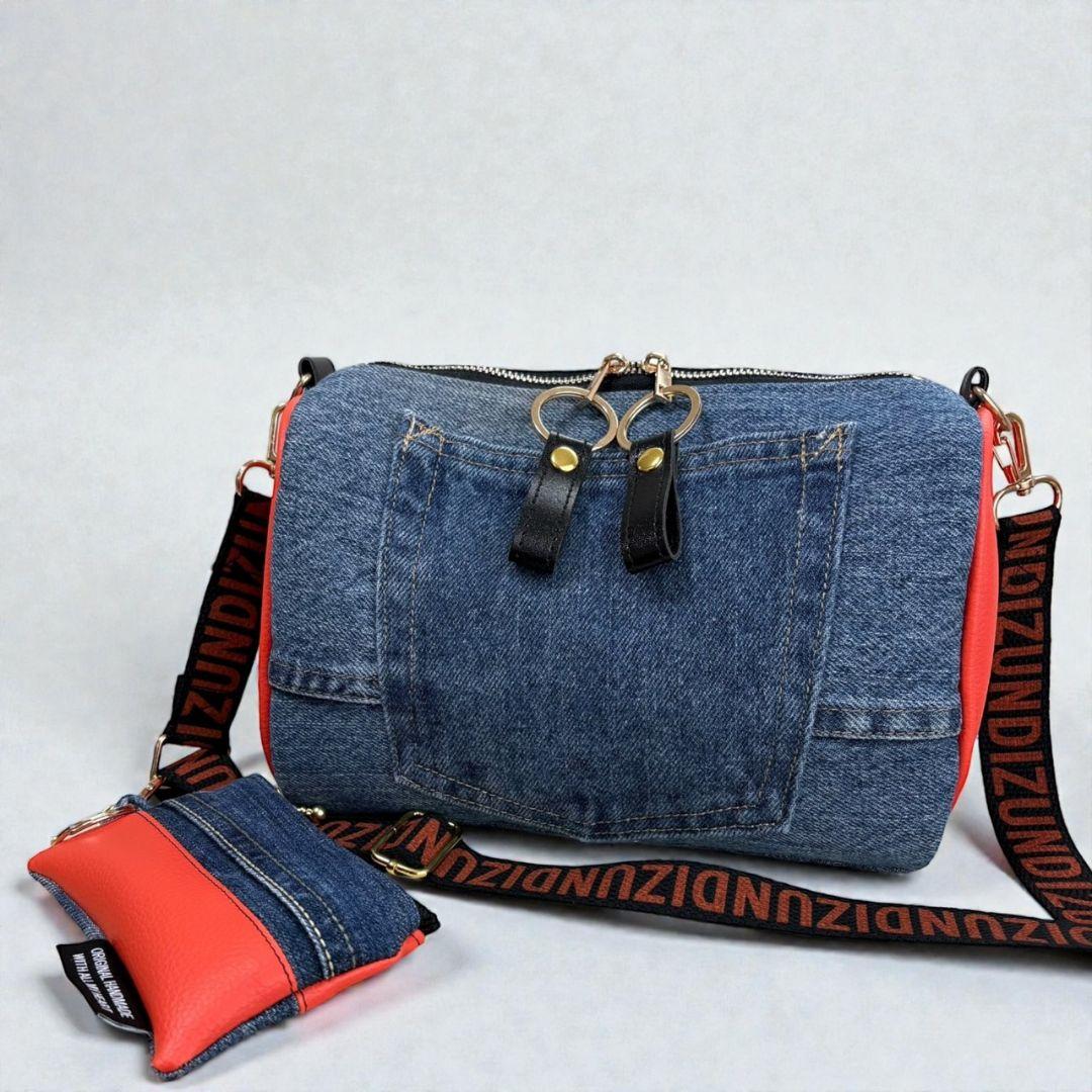 Accent Bag／デニムリメイク×オレンジ