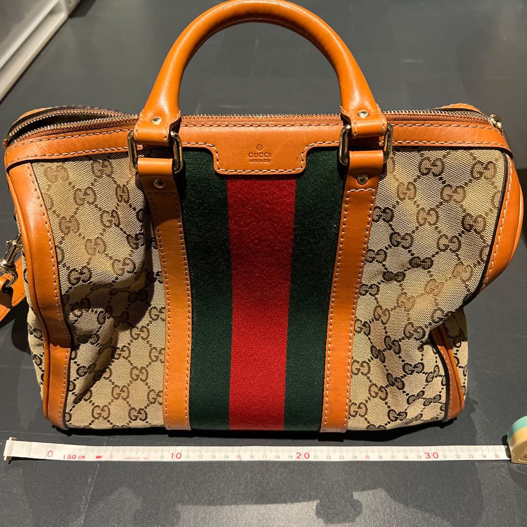 GUCCI ボストンバッグ ストライプデザイン
