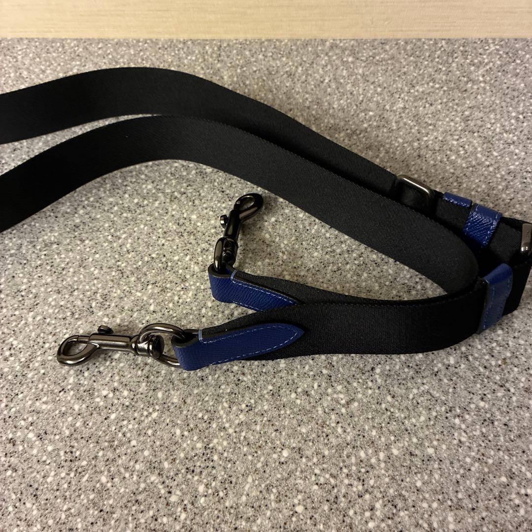 和*明様 美品COACH ビジネスバッグ　ブルーC8173斜めがけ用ストラップ付