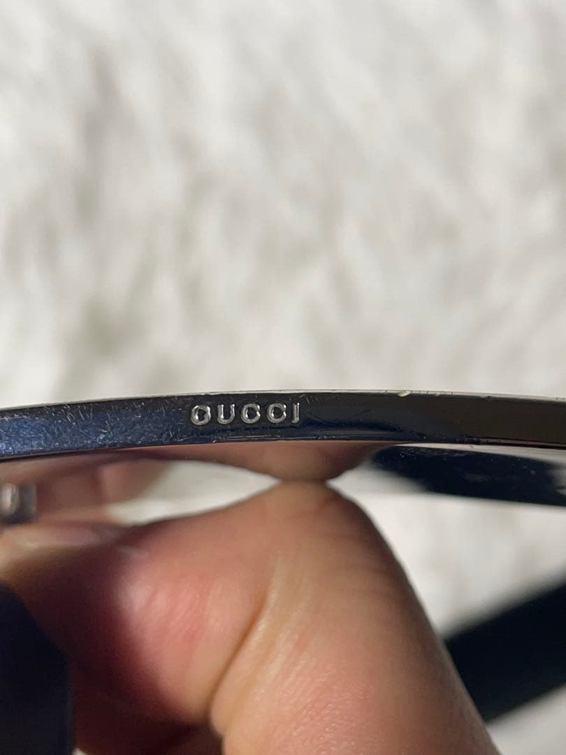 美品　GUCCI グッチ GG柄プレートバックル 本革　レザーベルト