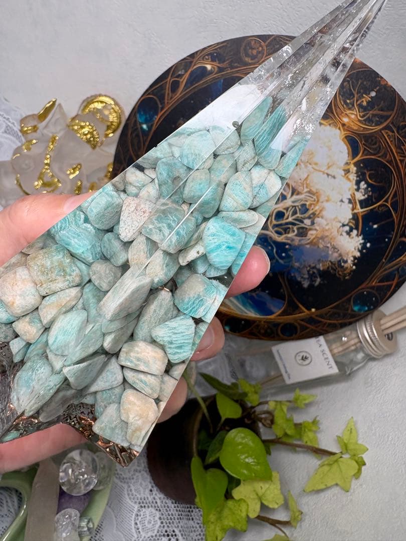 オルゴナイト 六角錐 ロシアンアマゾナイト