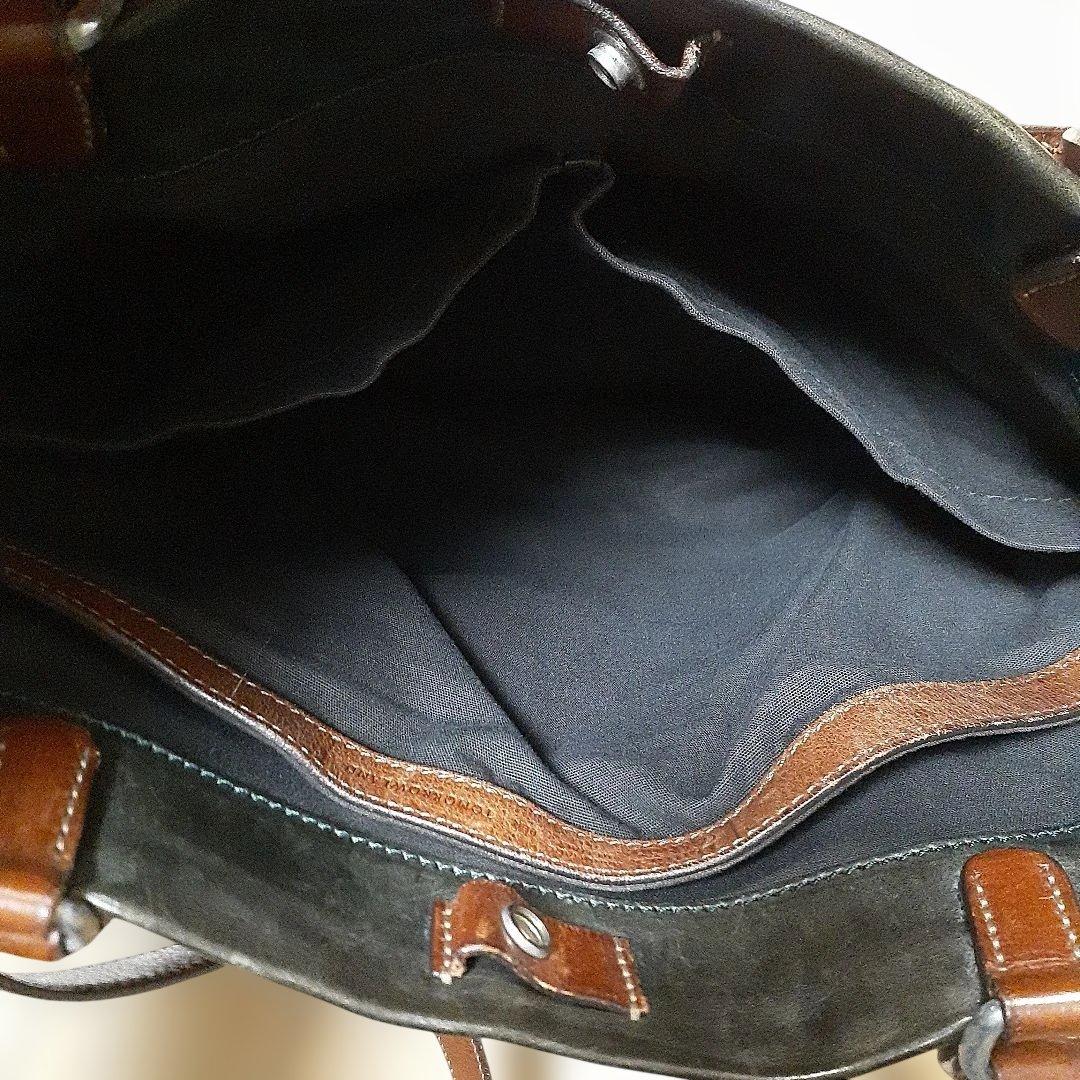 【土日限定】Daniel & Bob★レザー トートバッグ(カーキ × 茶)