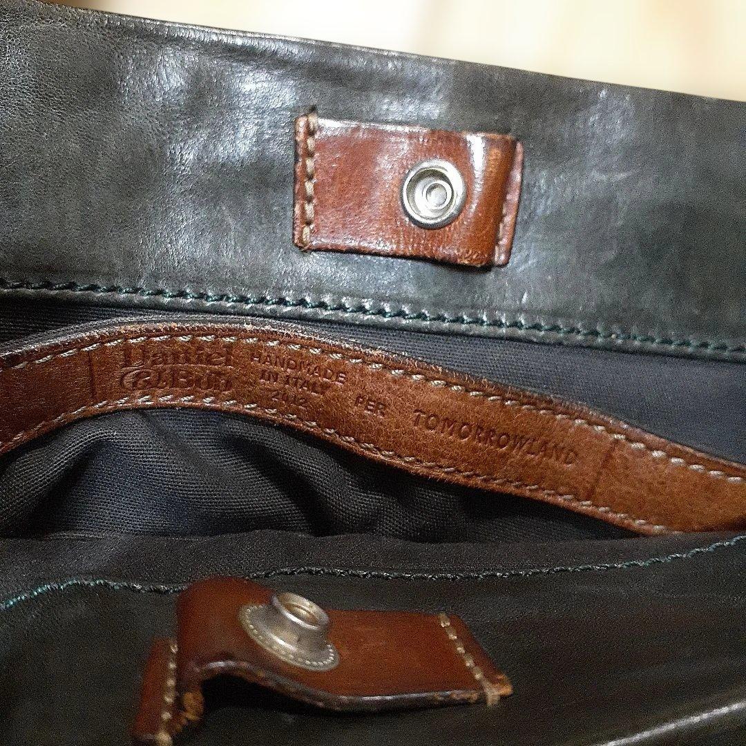 【土日限定】Daniel & Bob★レザー トートバッグ(カーキ × 茶)