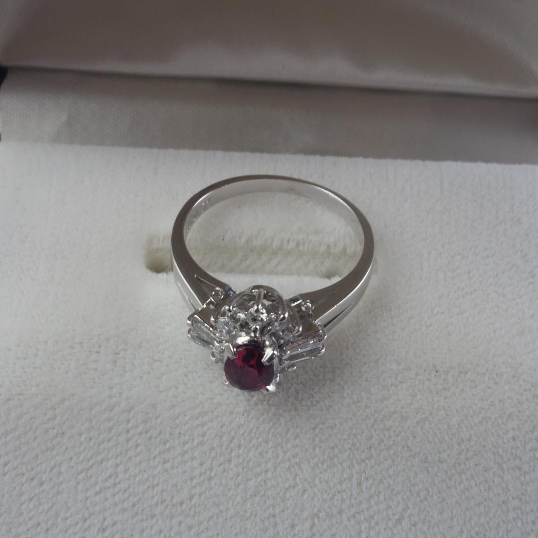 天然ルビー＆ダイヤモンド指輪 10号（宝石鑑別書付き） 未使用 購入価格43万円