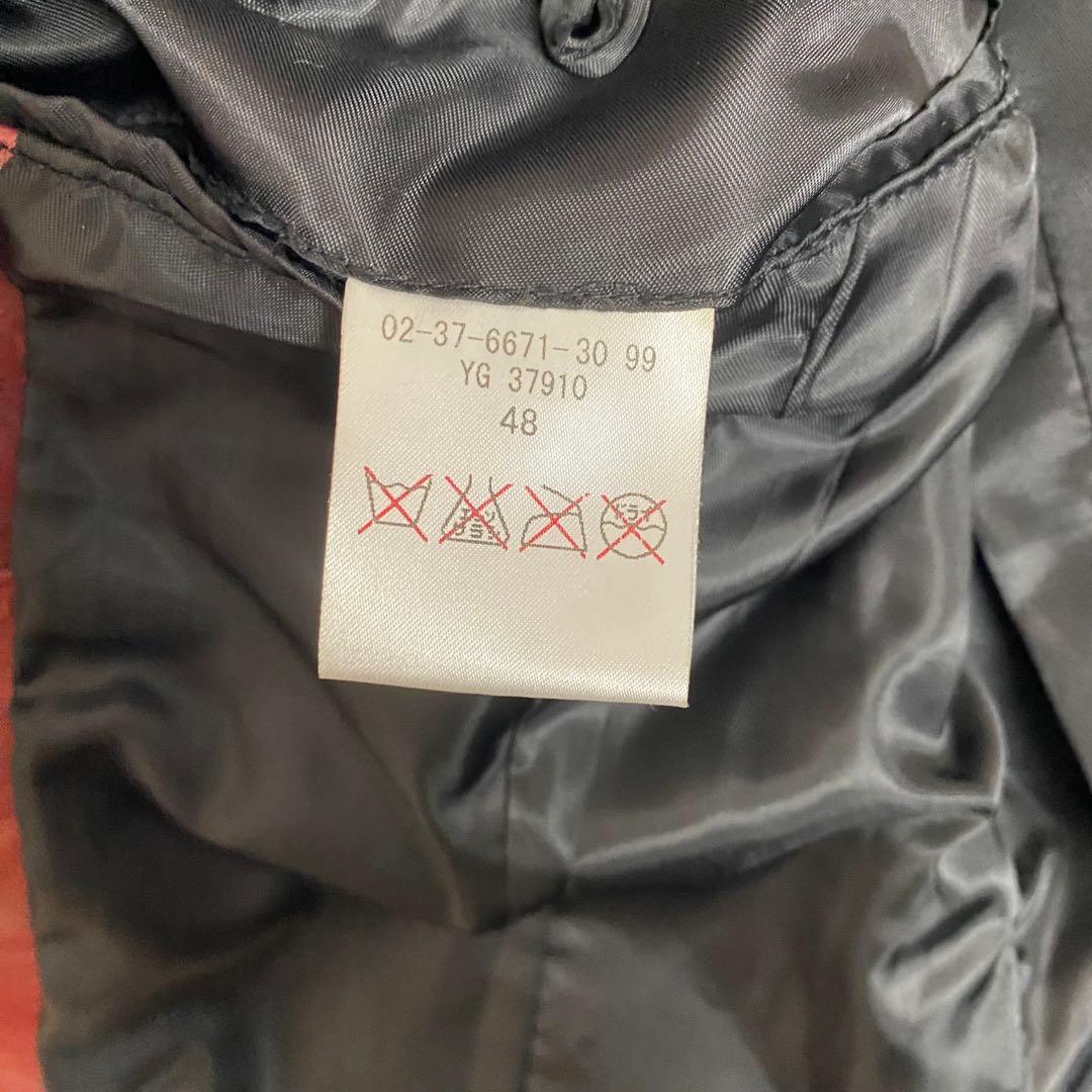 A.S.M レザージャケット 48 水牛革 赤 シングルライダース　Y2K