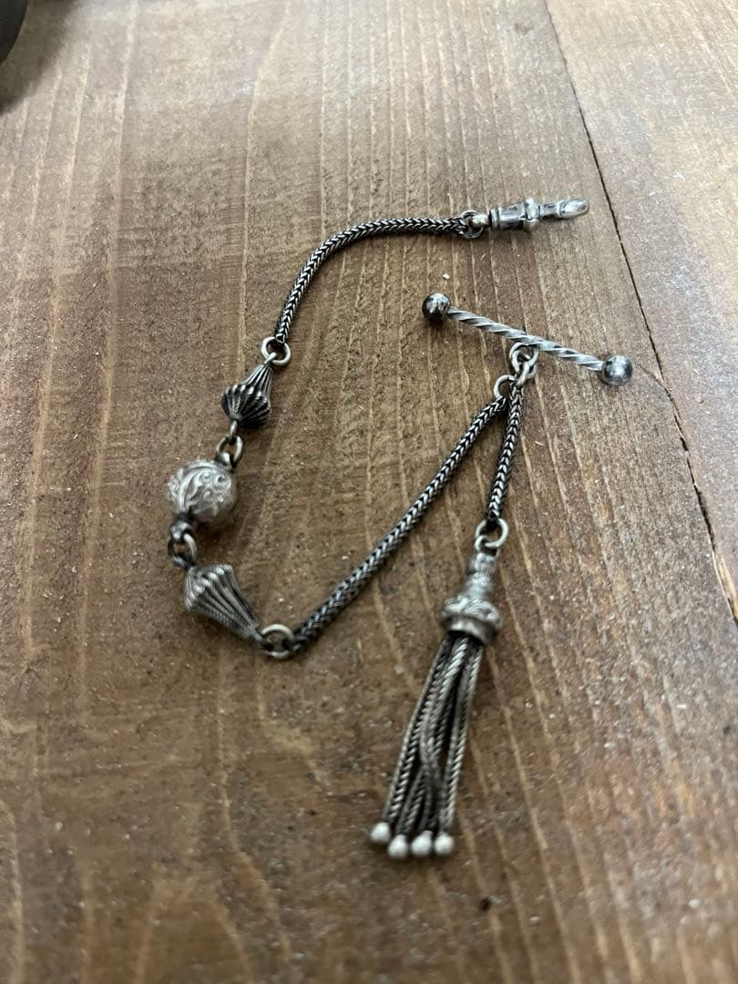 アンティーク懐中時計銀チェーン