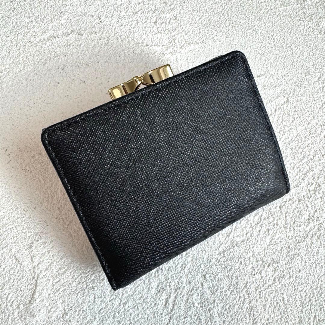 ヴィヴィアンウエストウッド 三つ折り財布 がま口 オーブ レザー ブラック