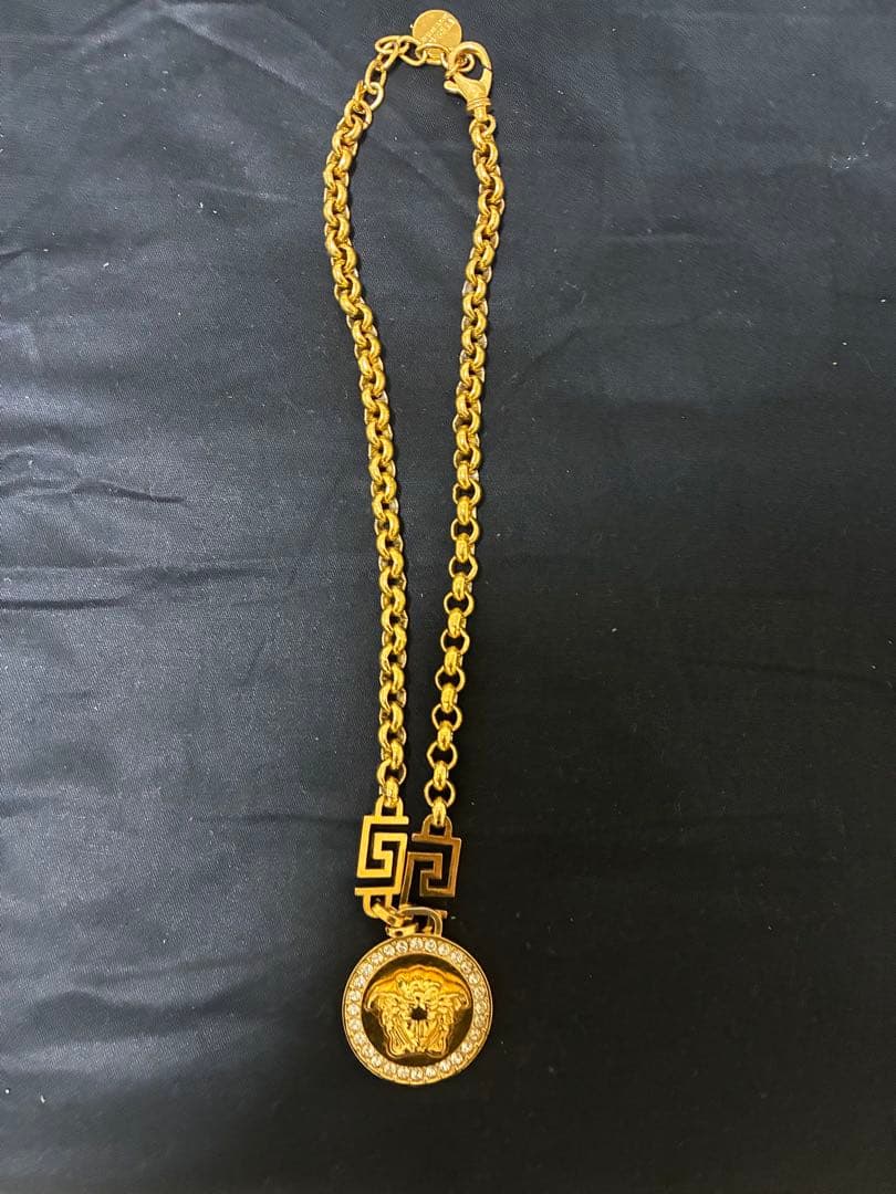 VERSACE ラメドゥーサクリスタルネックレス ゴールド