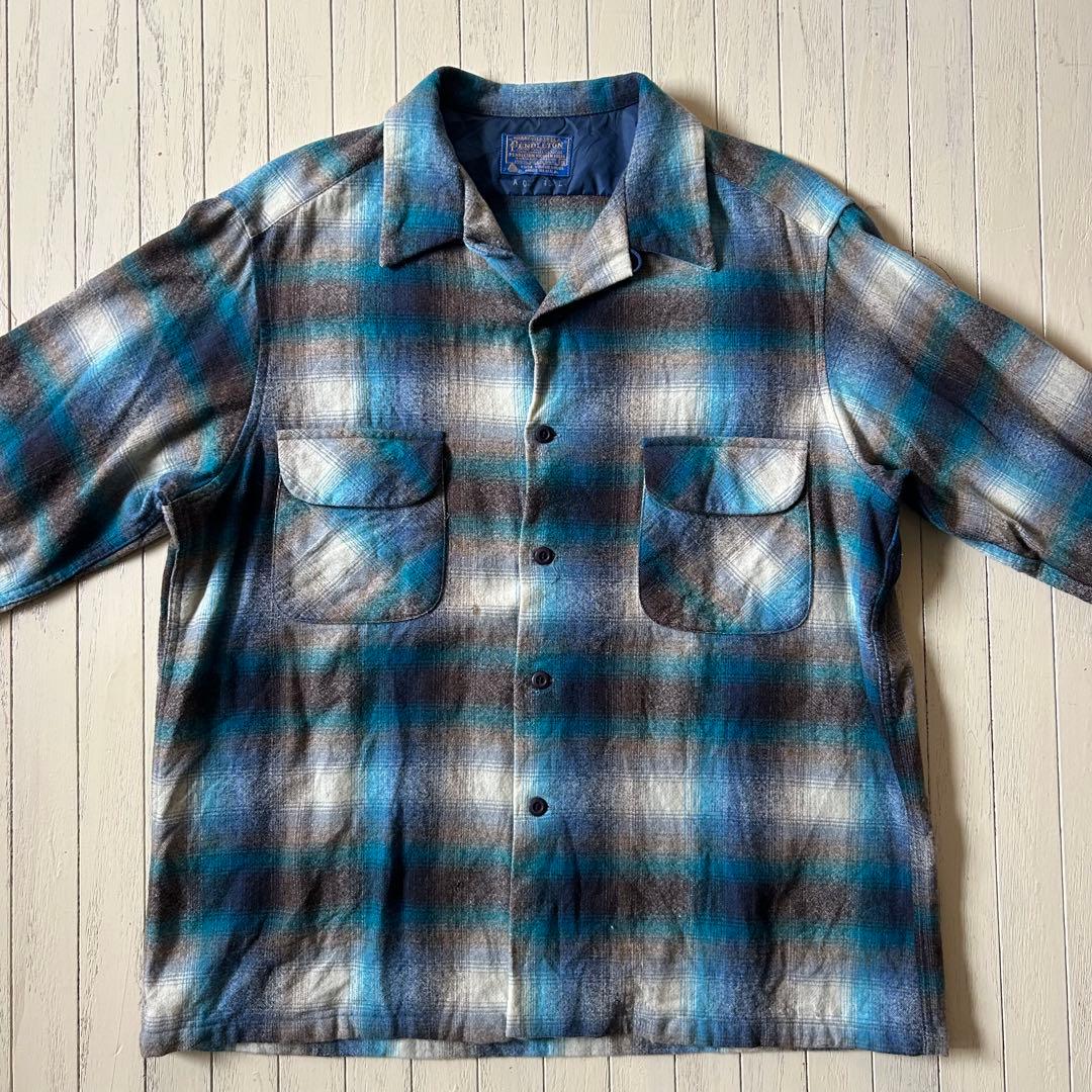 ド級スペシャル 70s ペンドルトン ボードシャツ 青オンブレ USA製 FJ氏