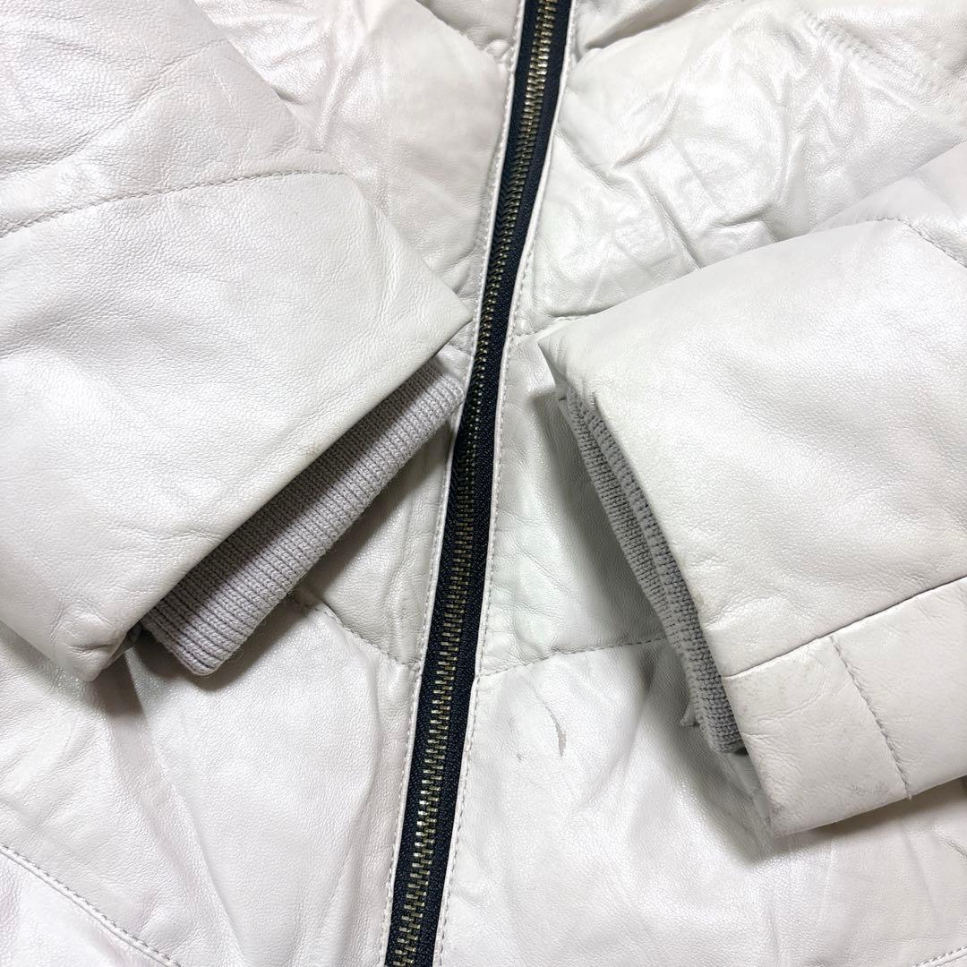 希少ダーマコレクションラムレザーロングダウンコートシルバーフォックスファーグレー