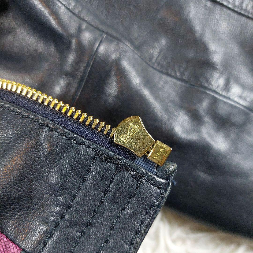 美品 トゥモローランド ラムレザー 羊革ノーカラー シングルライダースジャケット