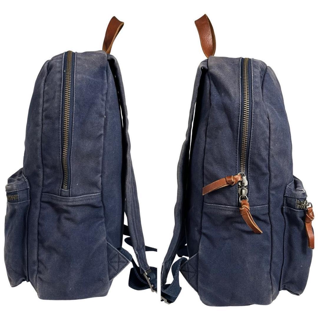 良品 ポロラルフローレン リュック バックパック ポロベア キャンバス ネイビー