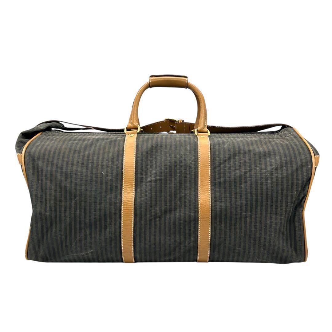 良品 882 フェンディ ボストンバッグ 2way ペカン 南京錠 キャンバス