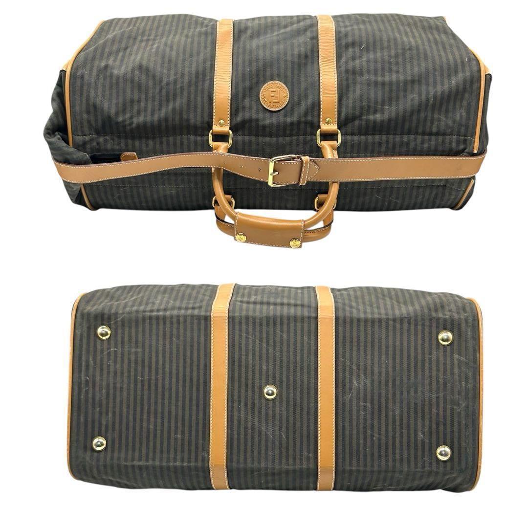 良品 882 フェンディ ボストンバッグ 2way ペカン 南京錠 キャンバス