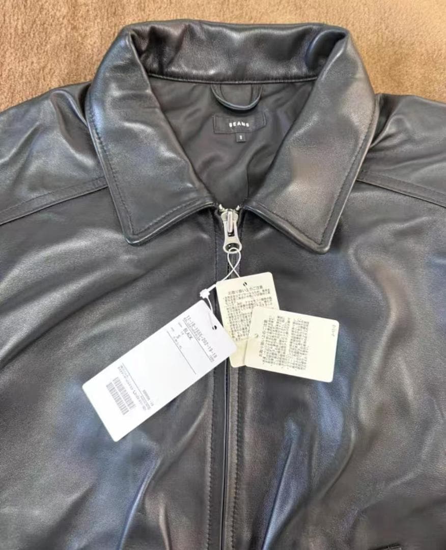 BEAMS ブラックレザー ジャケット sサイズ