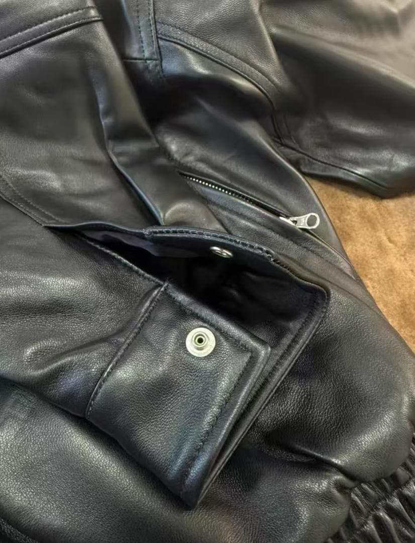 BEAMS ブラックレザー ジャケット sサイズ