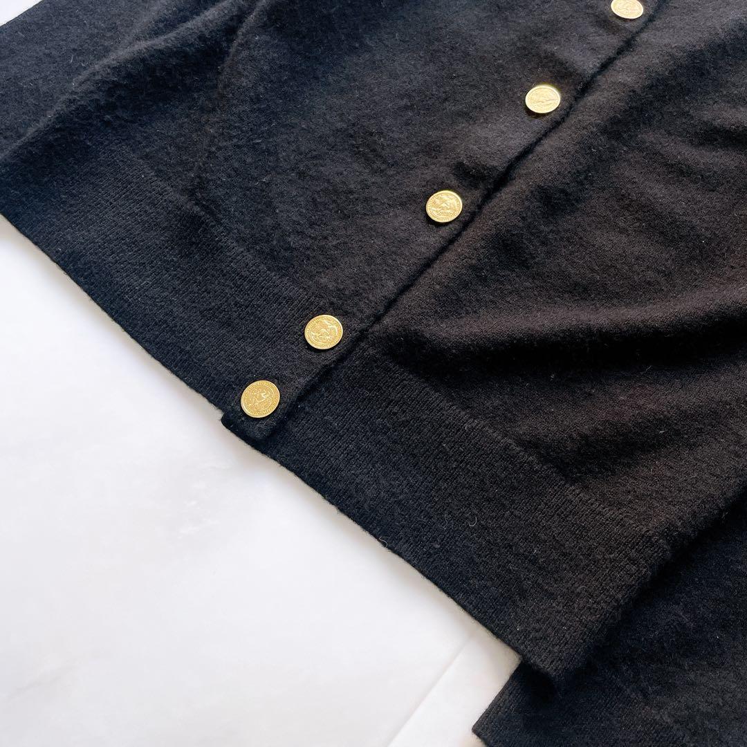 美品✨ドゥーズィエムクラス カシミヤ100% 金ボタン カーディガン ブラック