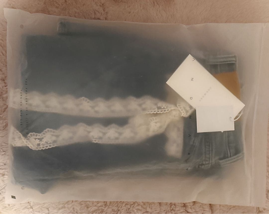 ANDMARY♡Lacey ribbon heart hip denim M新品