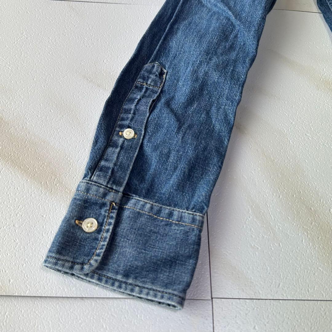 ラルフローレン デニムシャツ ダンガリー マルチポニー 刺繍 インディゴ M