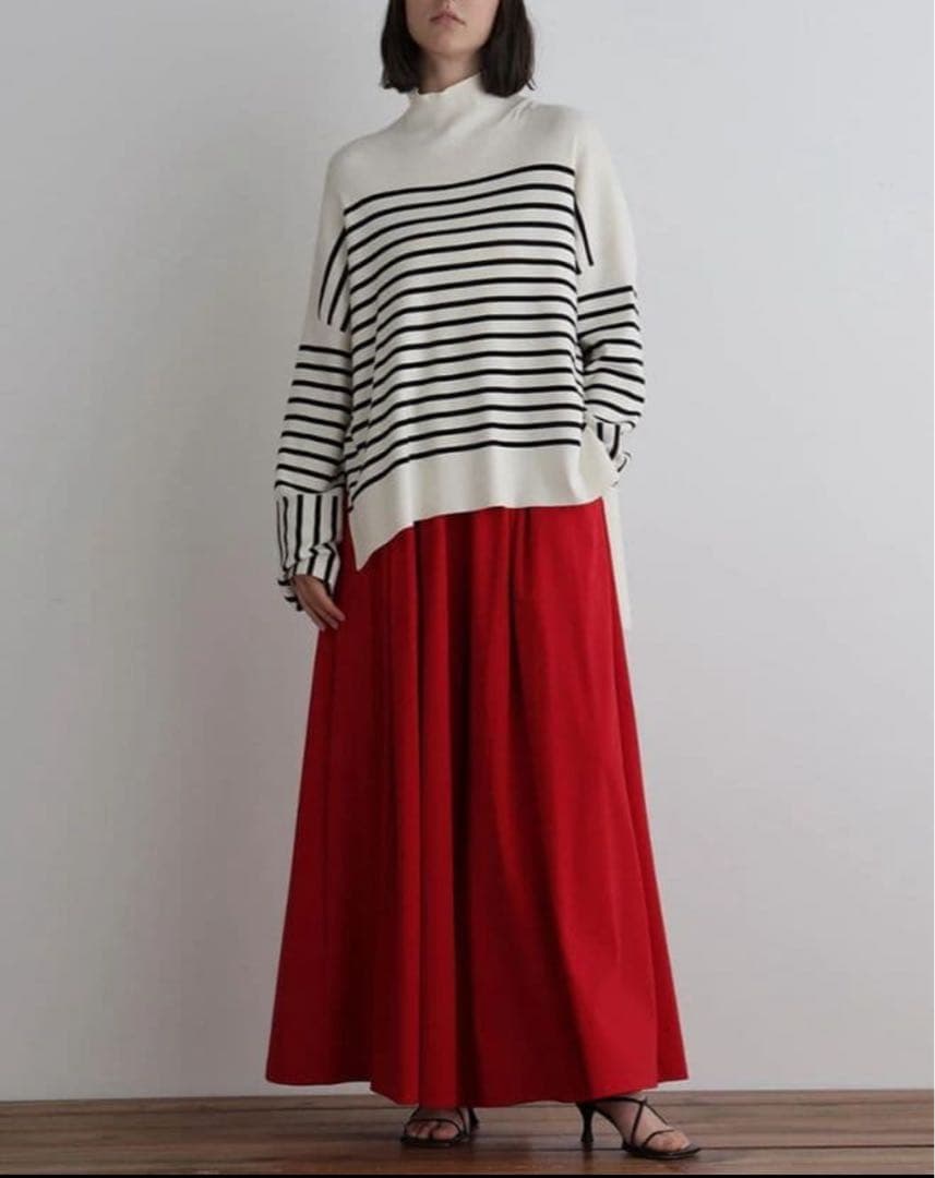 LE PHIL✨ ルフィル ボーダー ハイネック ニット プルオーバーADORE