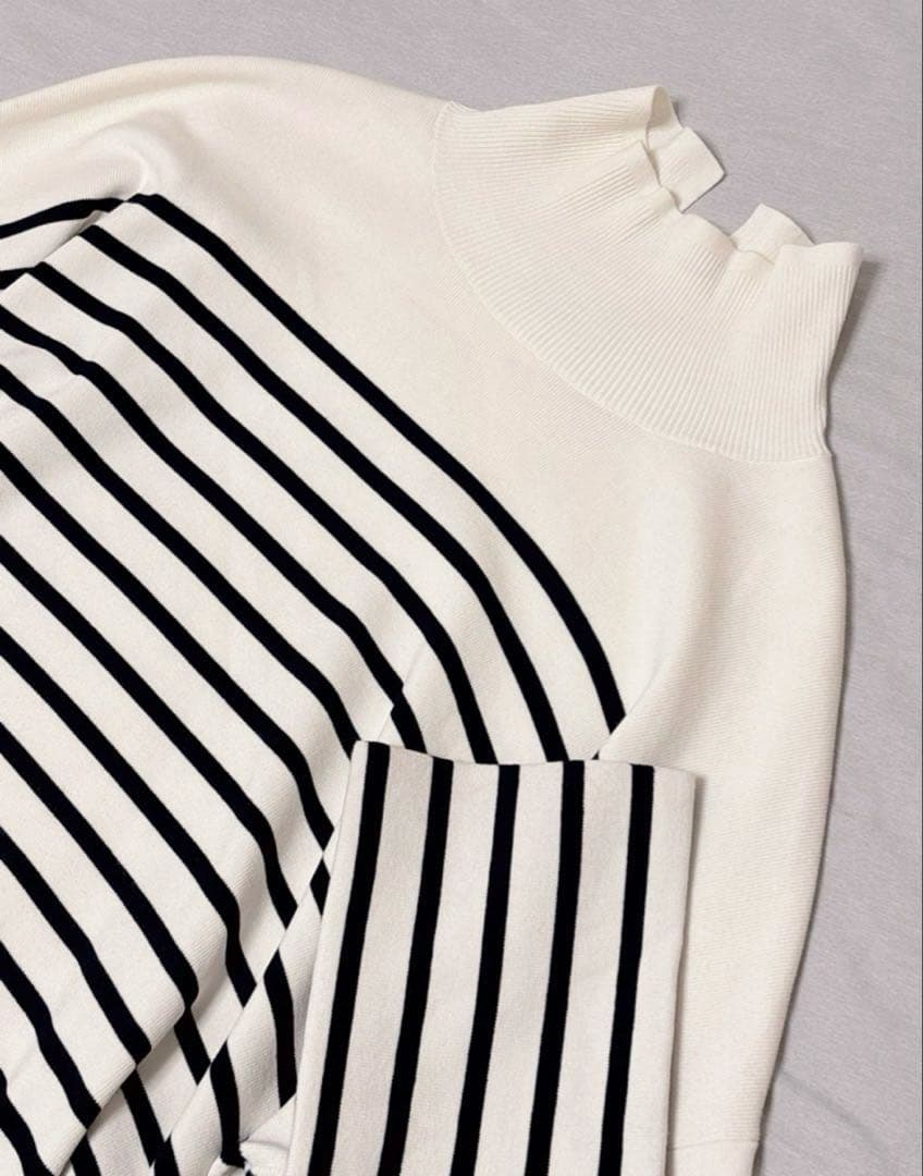 LE PHIL✨ ルフィル ボーダー ハイネック ニット プルオーバーADORE