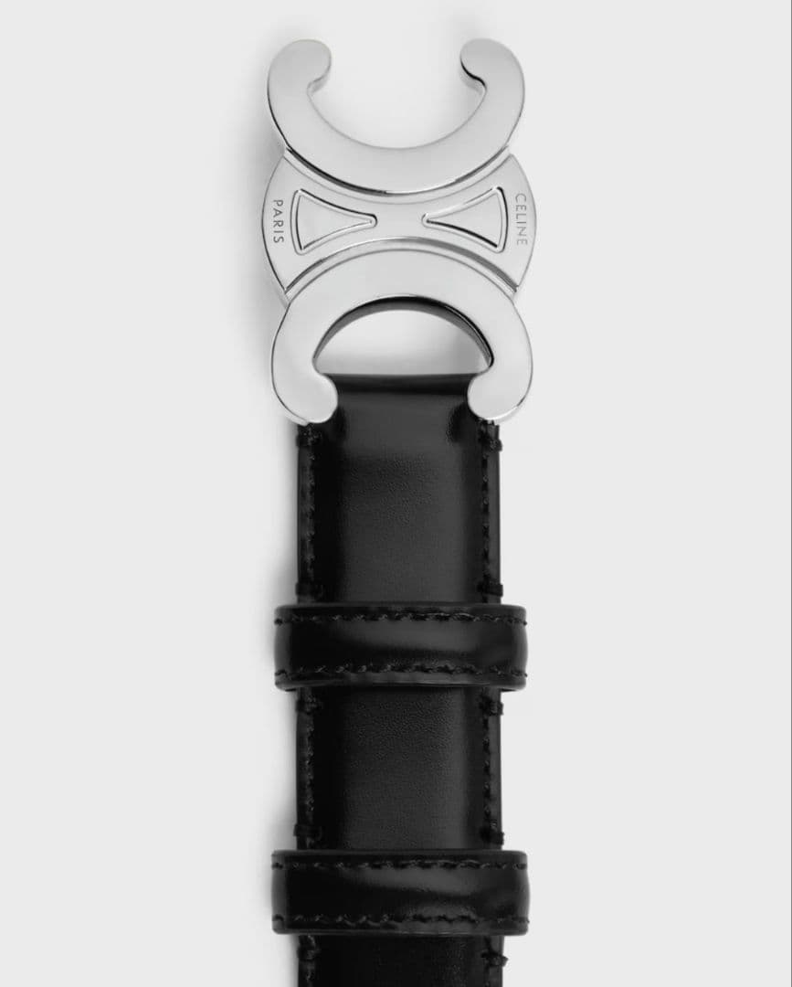 【美品】CELINE トリオンフ ベルト ミディアム スムースレザー ブラック