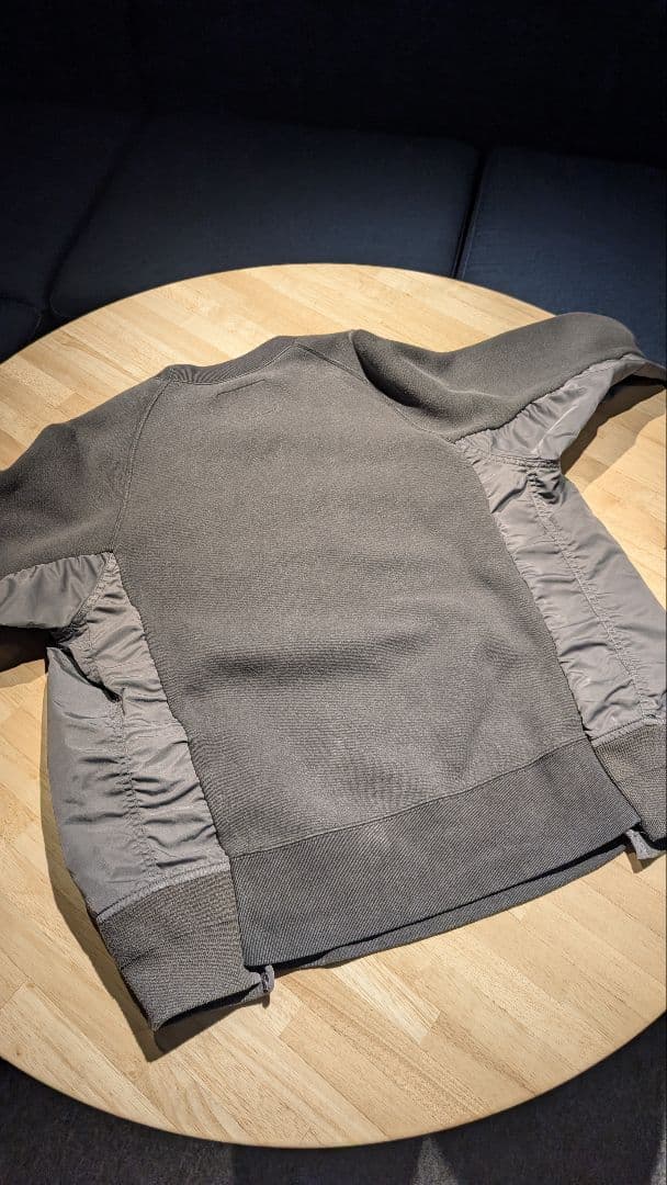 【サイズ3】Sacai NylonTwill スウェットシャツ グレー