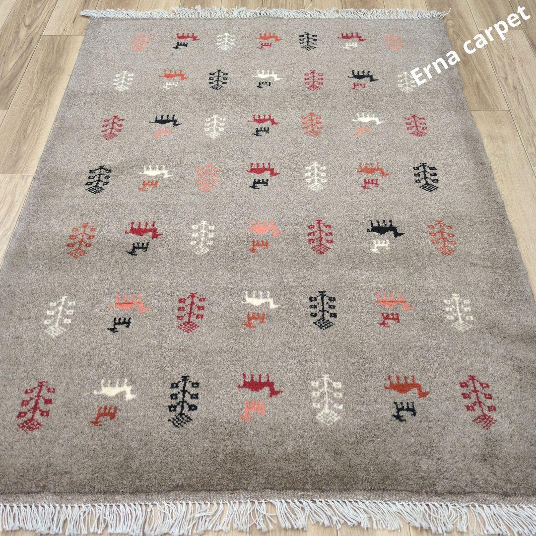 Winter SALE ペルシャ絨毯　ギャッベ　新品 147x105cm