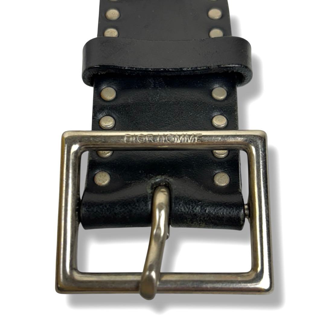 Dior homme 06aw レザー ベルト エディ期 スタッズ 黒 ブラック