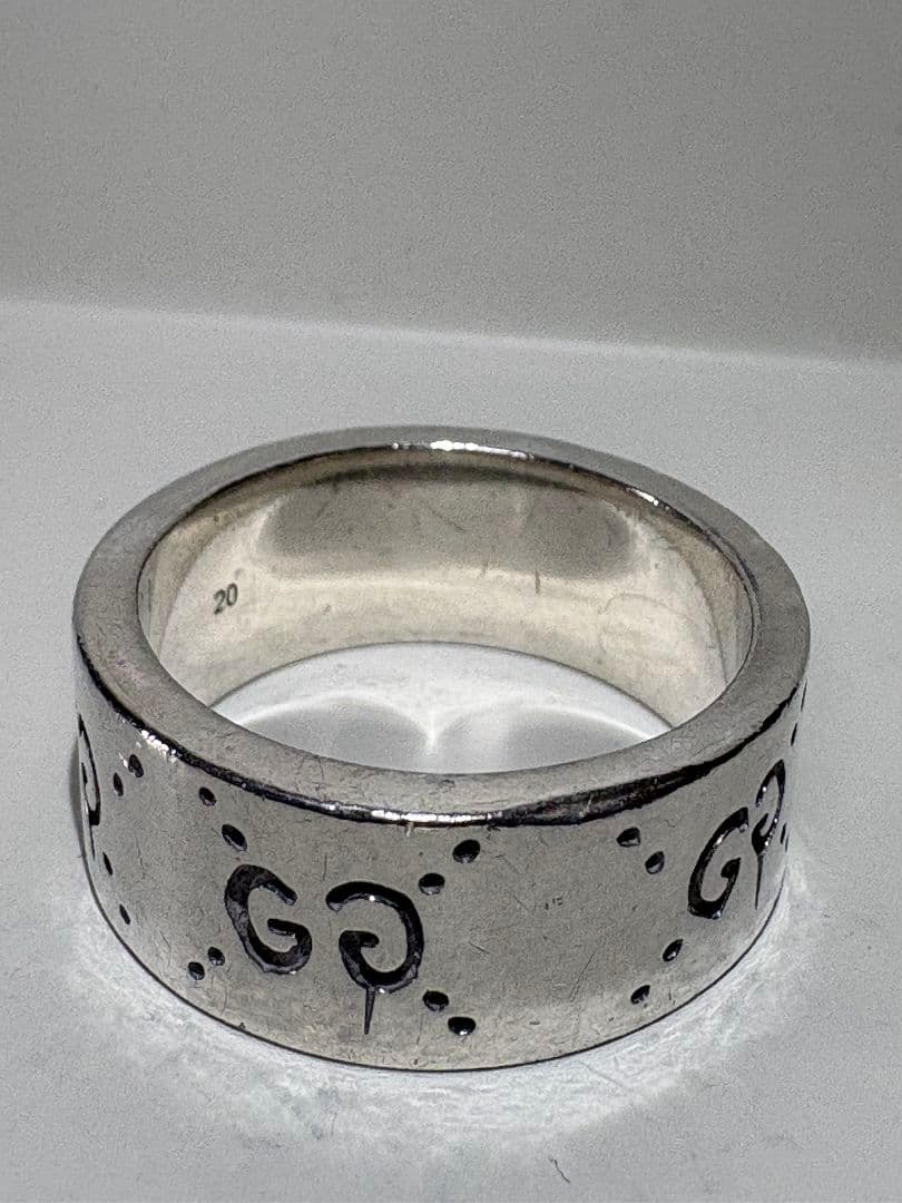GUCCI ブランデッドG スカルワイドリング 刻印サイズ20号【箱/ポーチ付】