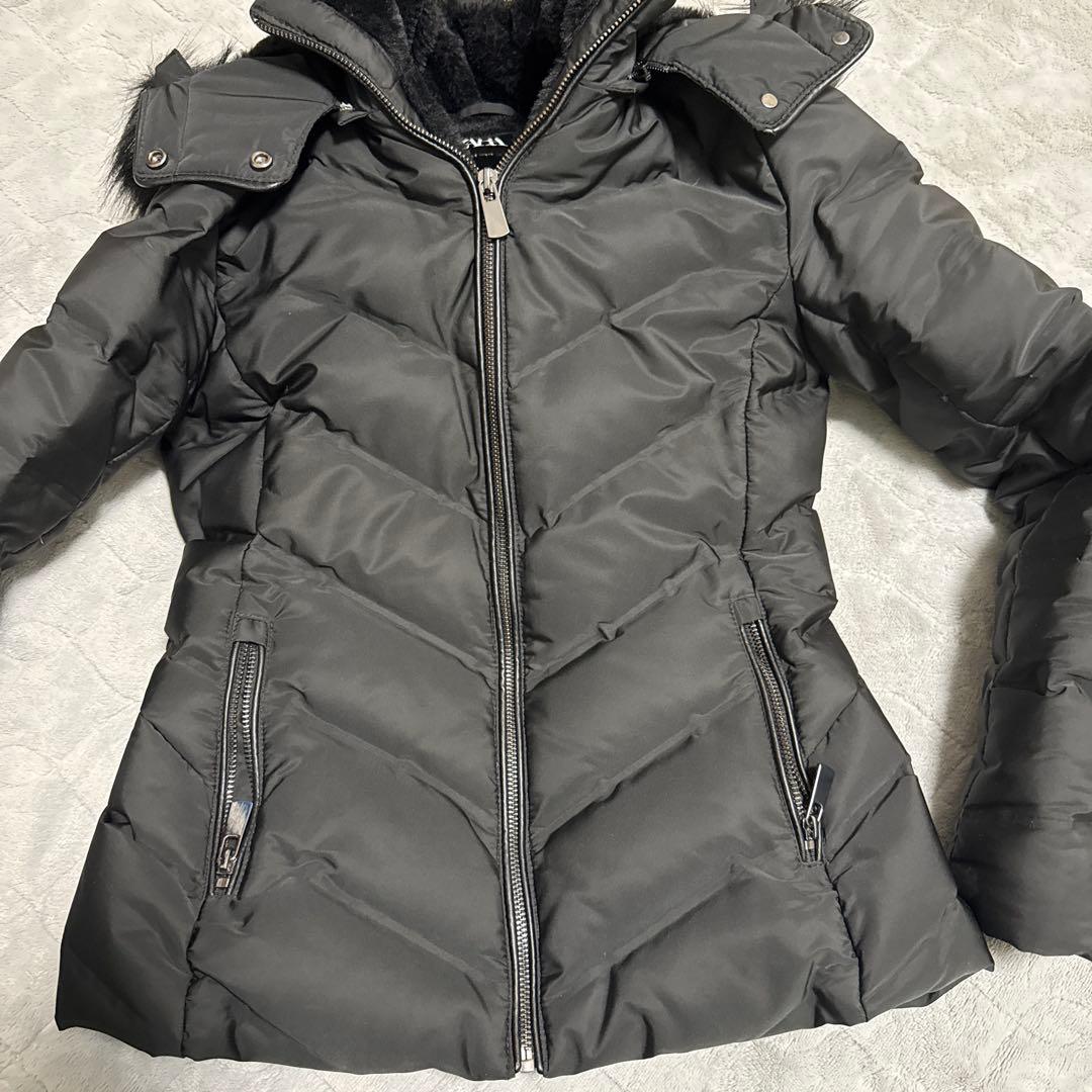 3way ZARA ザラ ダウンジャケット ボア ファー付き ブラック S