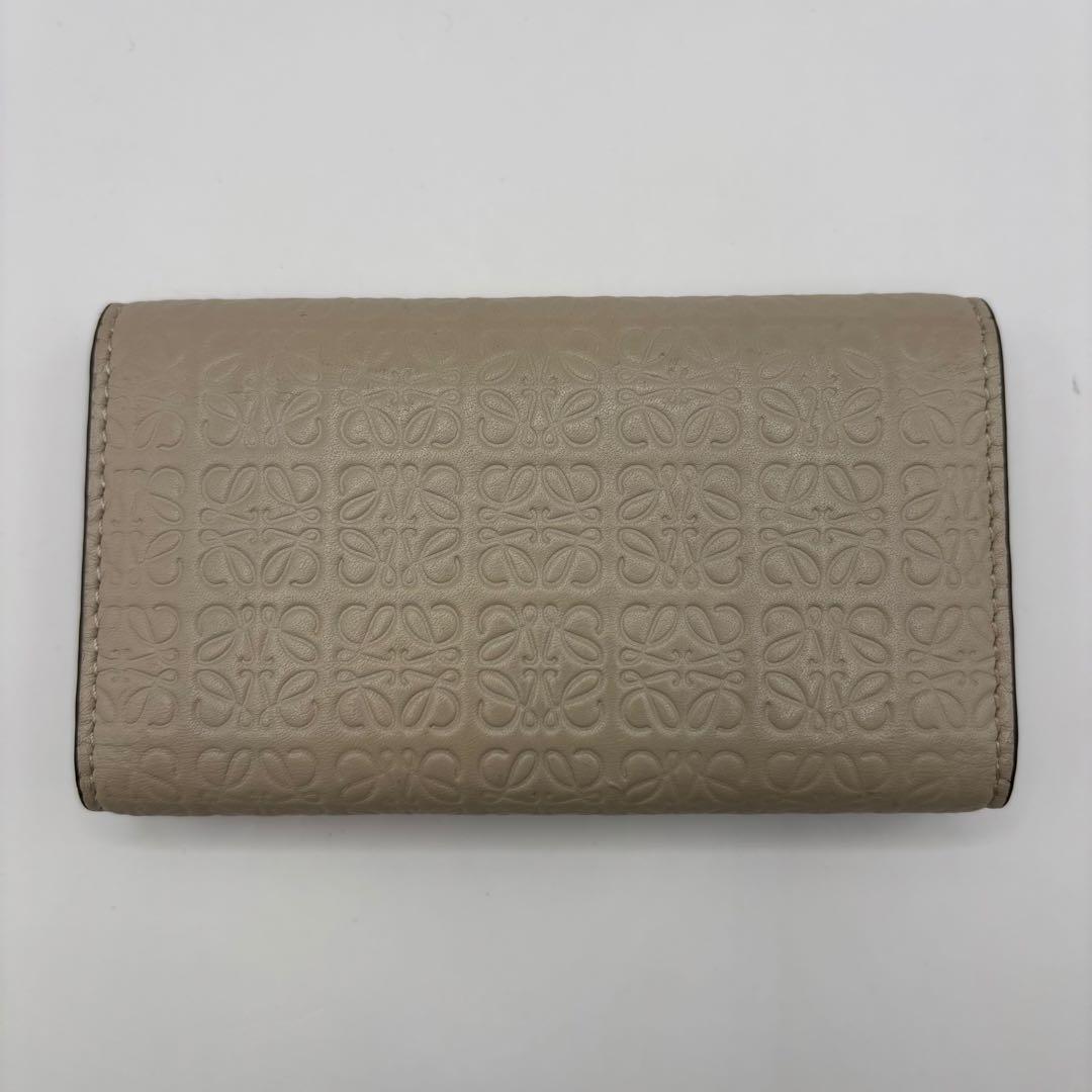 LOEWE キーケース　6連　リピートアナグラム　ライトオーツ　ベージュ