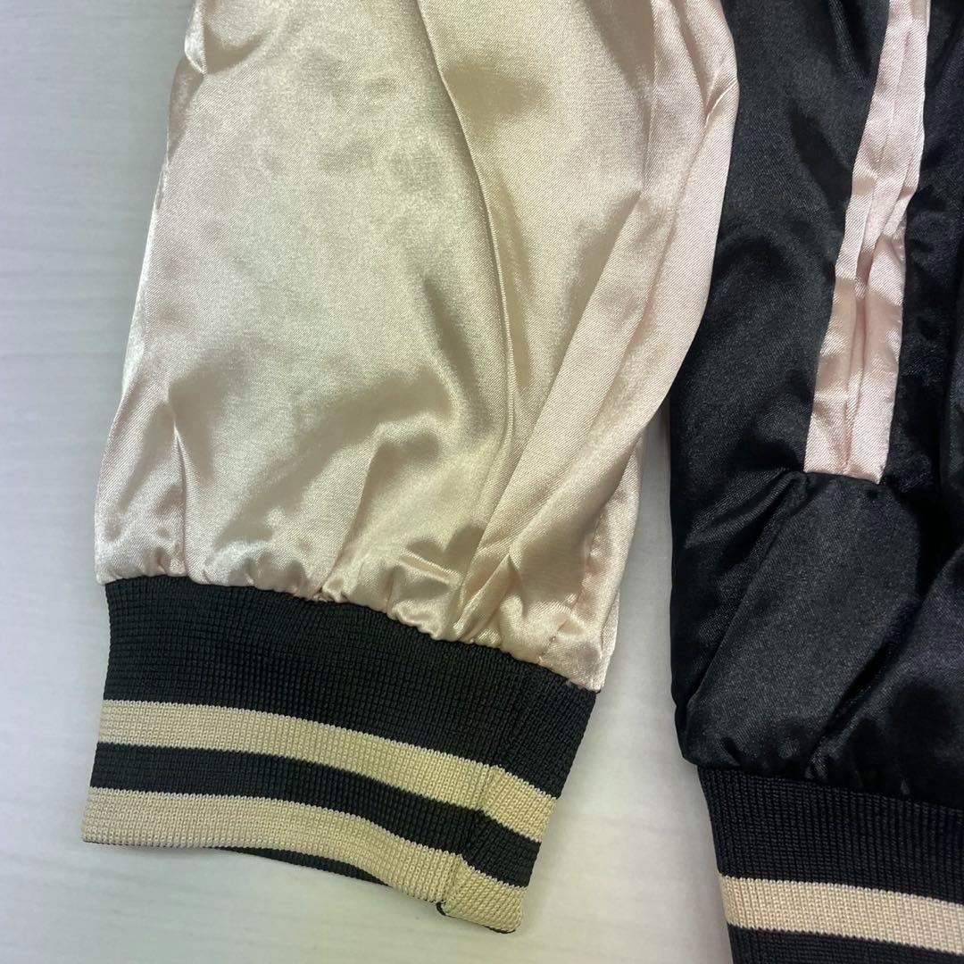 スカジャン　ジャケット　龍　刺繍　ユニセックス　ブラック　桜　Y2K 和柄