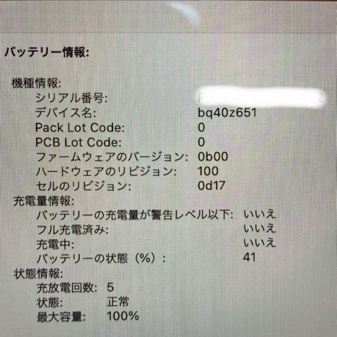 【ほぼ新品】MacBook Air 15inch 充放電5回 バッテリー100%