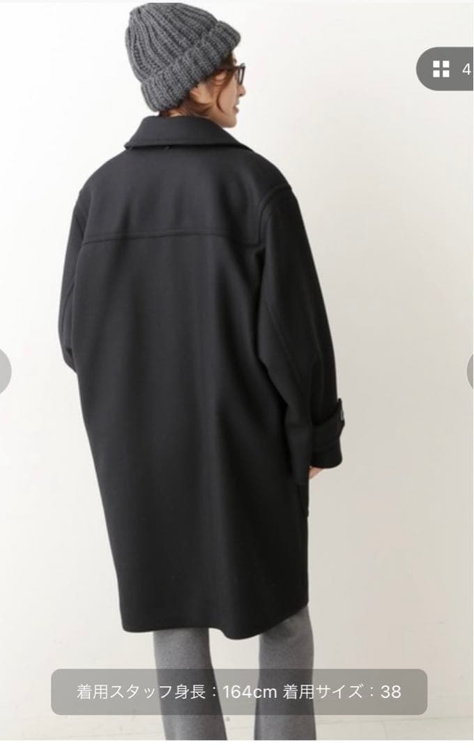 IENA イエナ コクーンショートダッフルコート 38 ブラック 黒