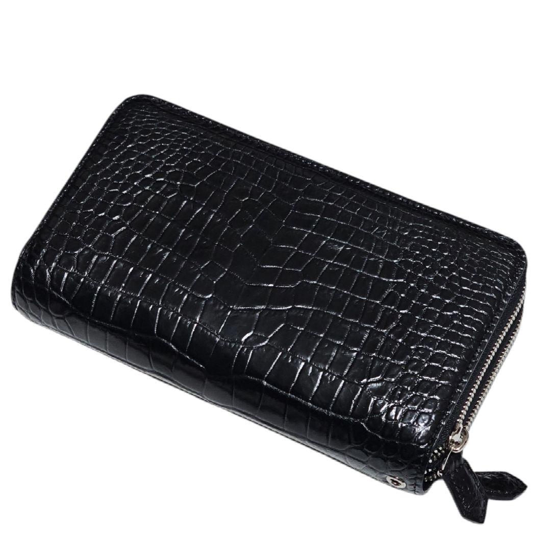 クロコダイル本革 長財布 ブラック 新品