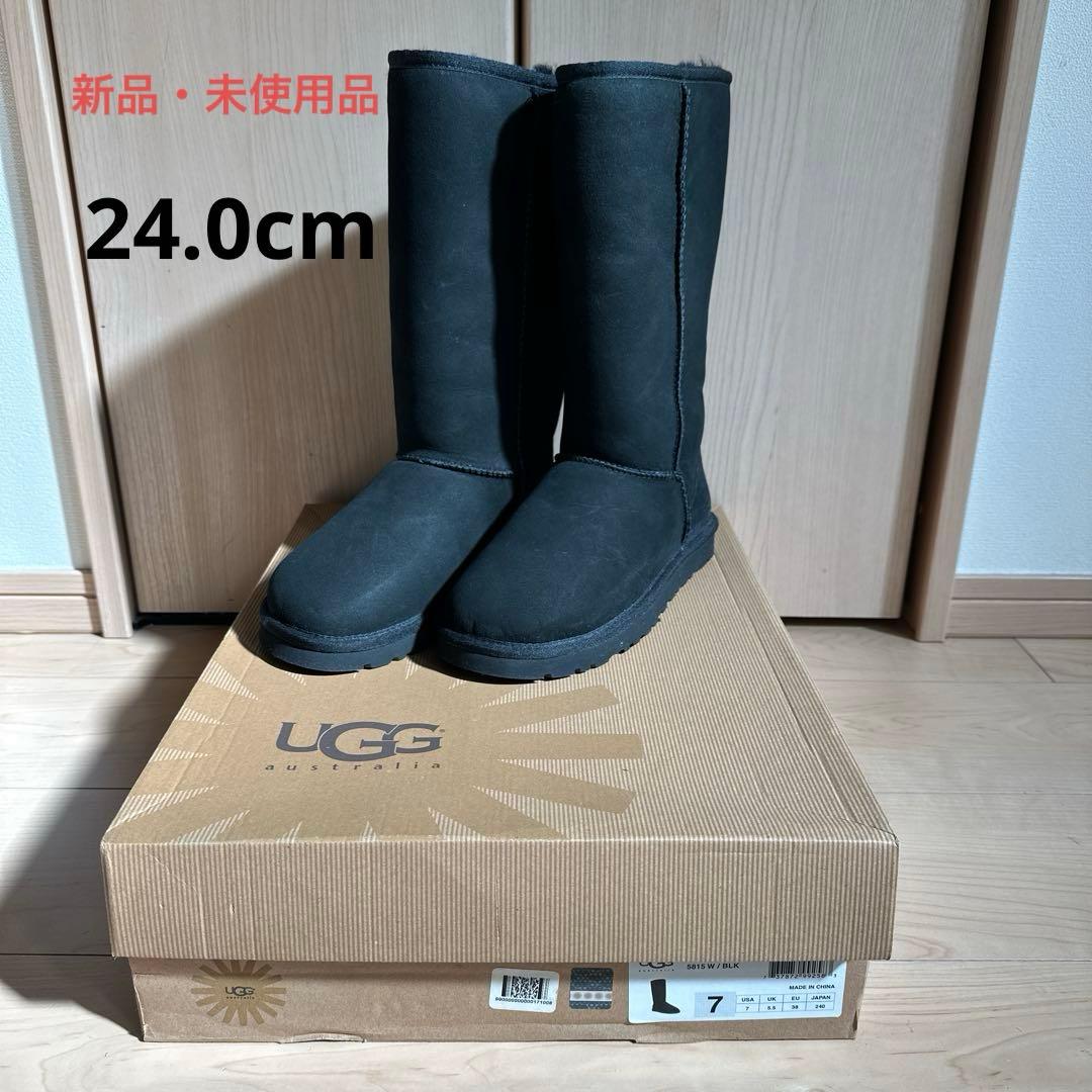 【新品】UGG レディースムートンブーツ 黒 24.0 classic tall