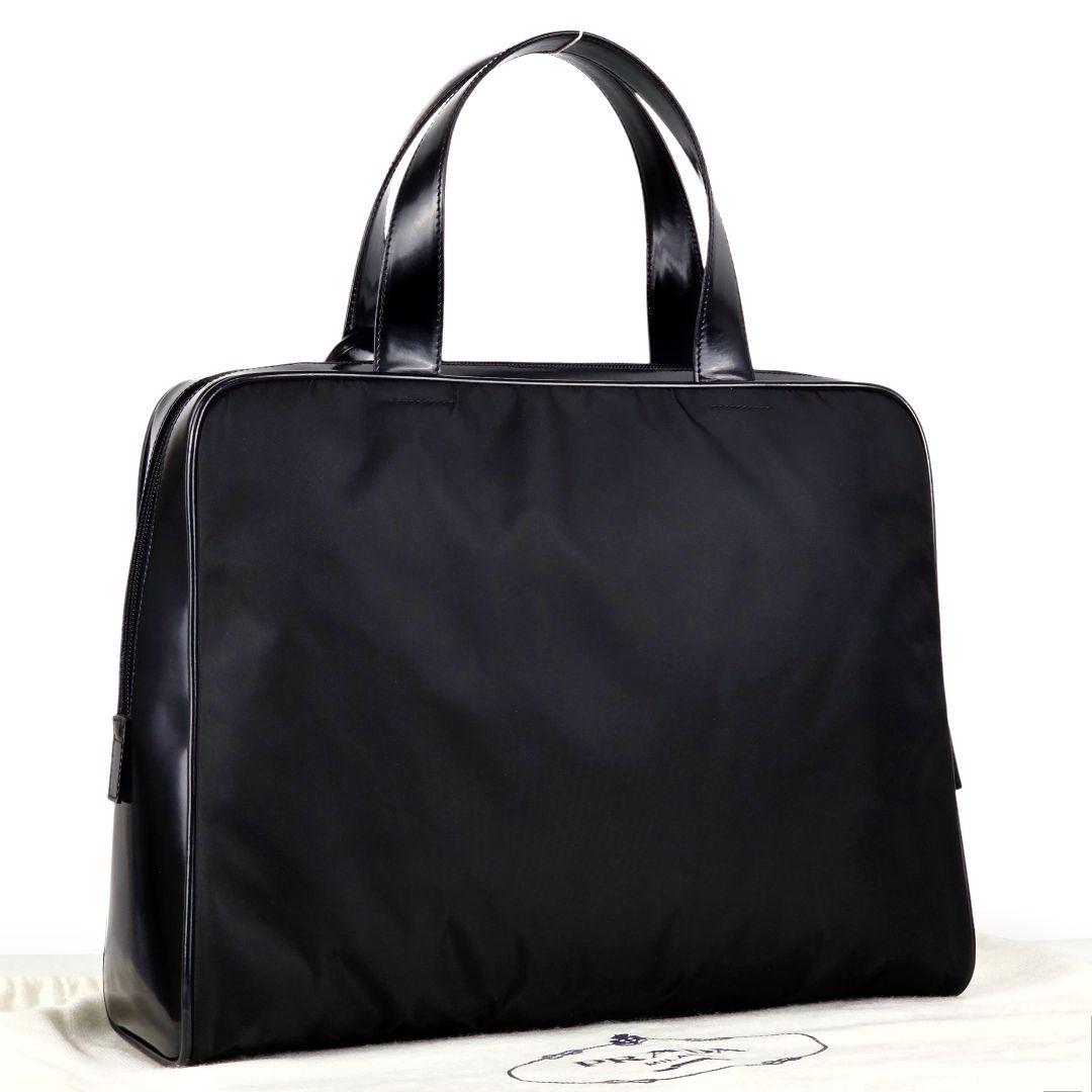 美品 プラダ 三角ロゴ テスート レザー ビジネスバッグ トートバッグ