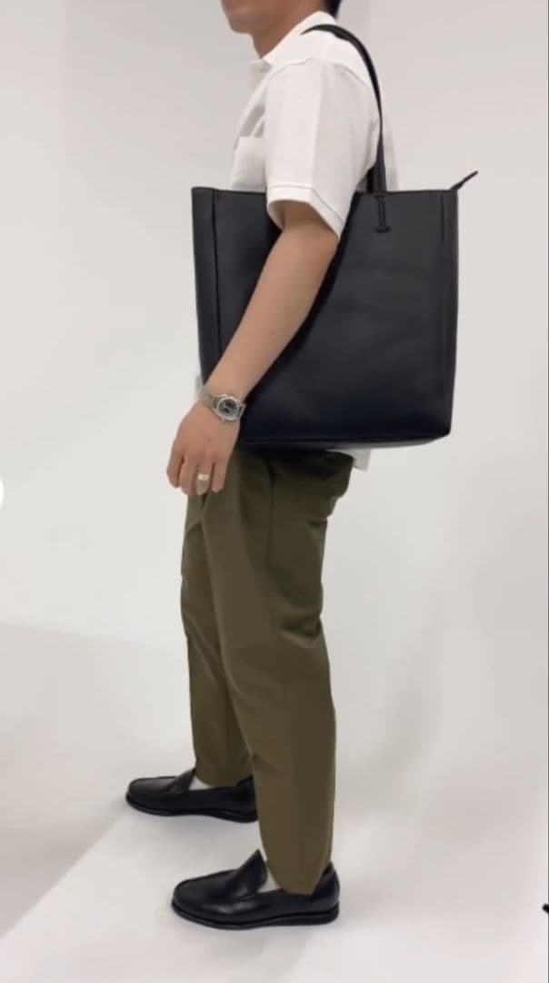 【未使用級】SHIPS スマート レザー ヴァーティカル トートバッグ