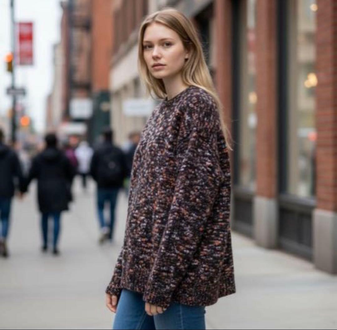 トップス AURALEE WOOL MIX COLOR SLUB YARN KNIT