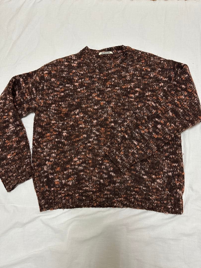 トップス AURALEE WOOL MIX COLOR SLUB YARN KNIT