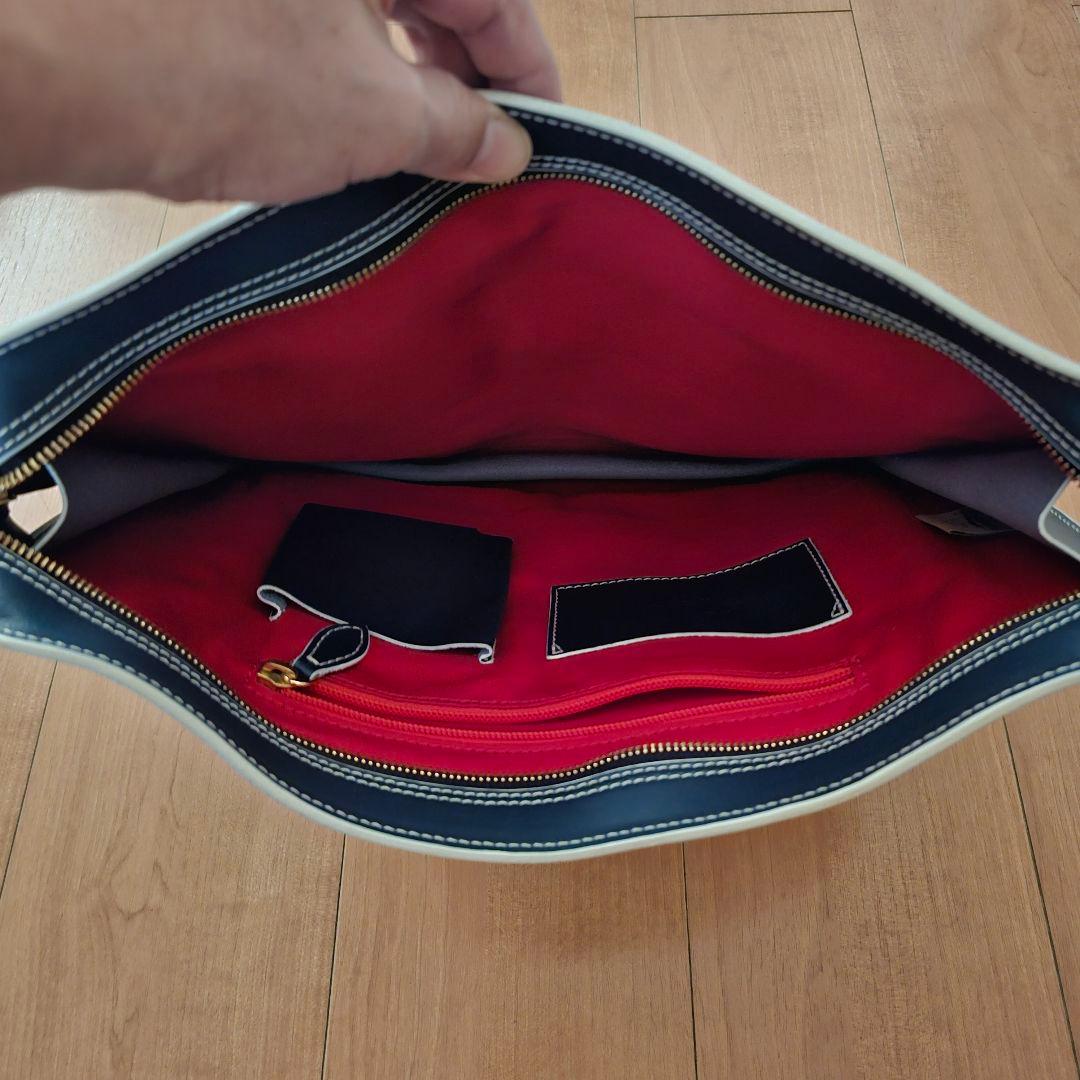 Boldrini SELLERIA ネイビー レザー ビジネスバッグ