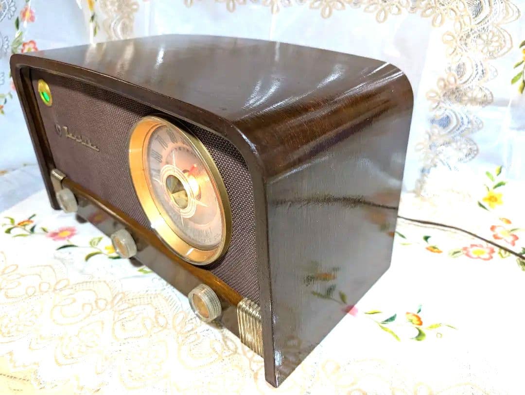 マツダ614A　昭和レトロ真空管ラジオ　bluetooth付　家族団らん