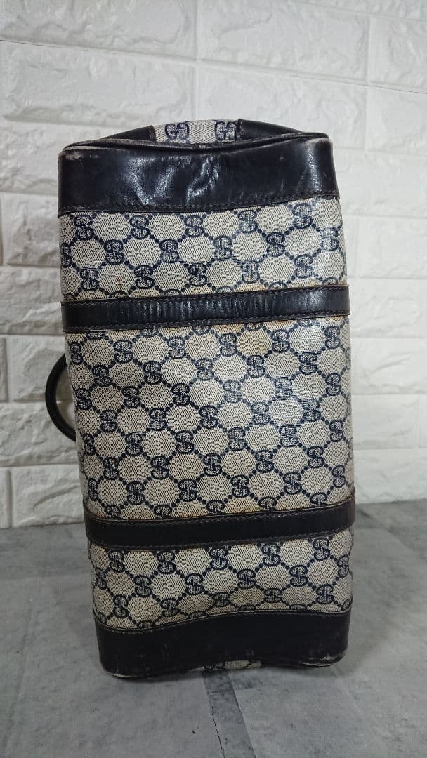 Gucci GGパターン ボストンバッグ グッチ レザー 黒