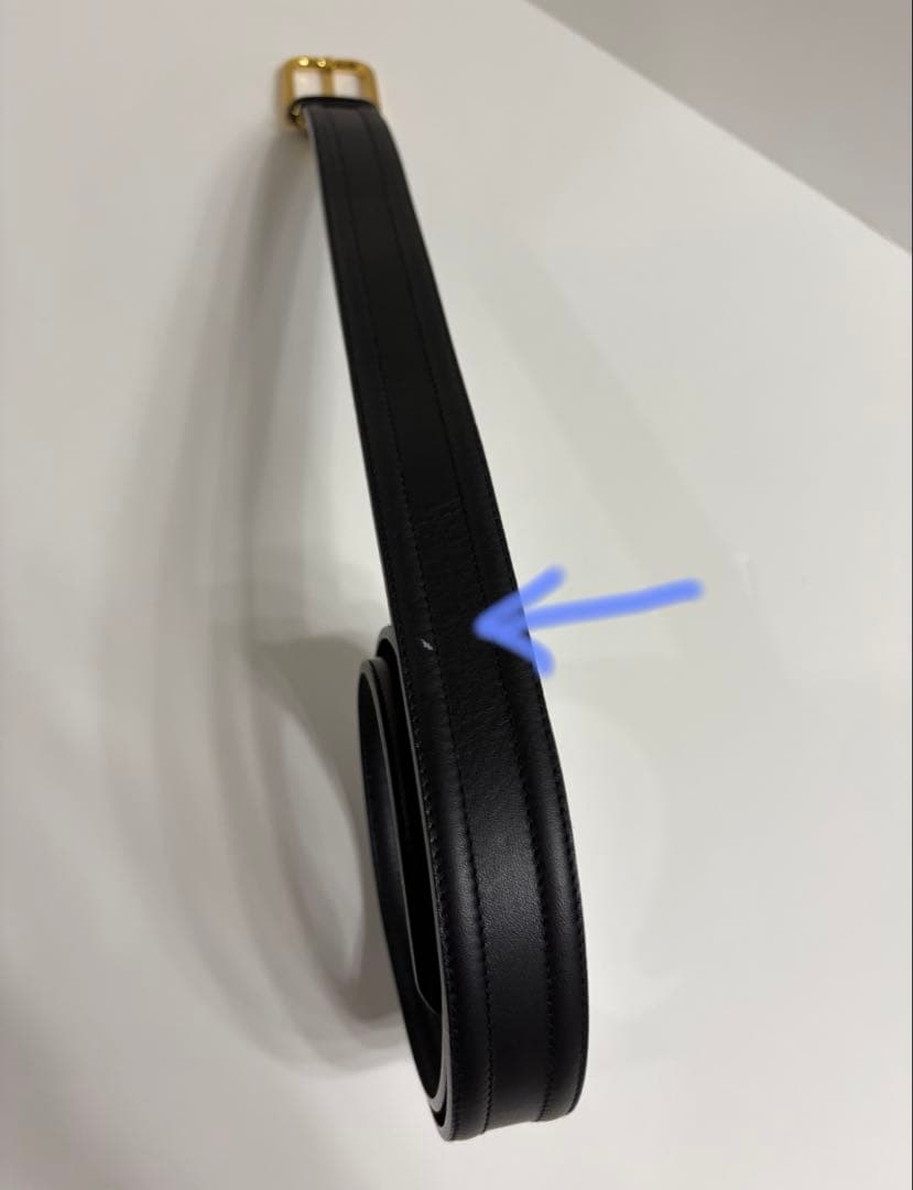 新品未使用⭐️dunhill ブラックレザーベルト ゴールドバックル