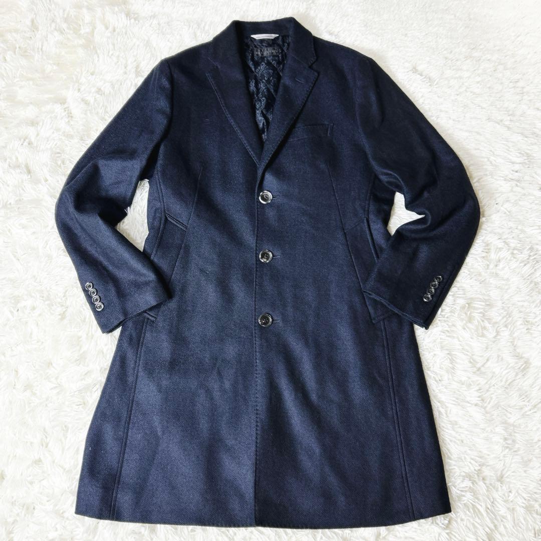 ヒルトン チェスターコート Outlast キルティング 花柄 メルトン L 黒